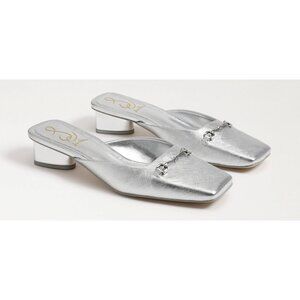 Sam Edelman Women's Ollie Square Toe Mule Soft Silver Size 10.5 NEW